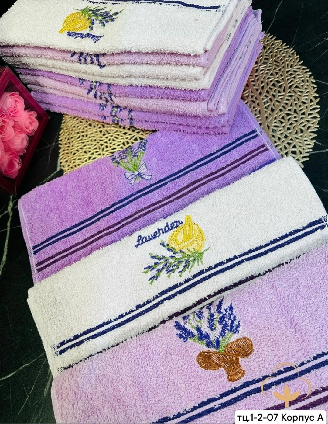 кухонные полотенца лаванда,полотенца махровая,набор полотенец,полотенца кухонное махровое,набор кухонных махровых полотенец