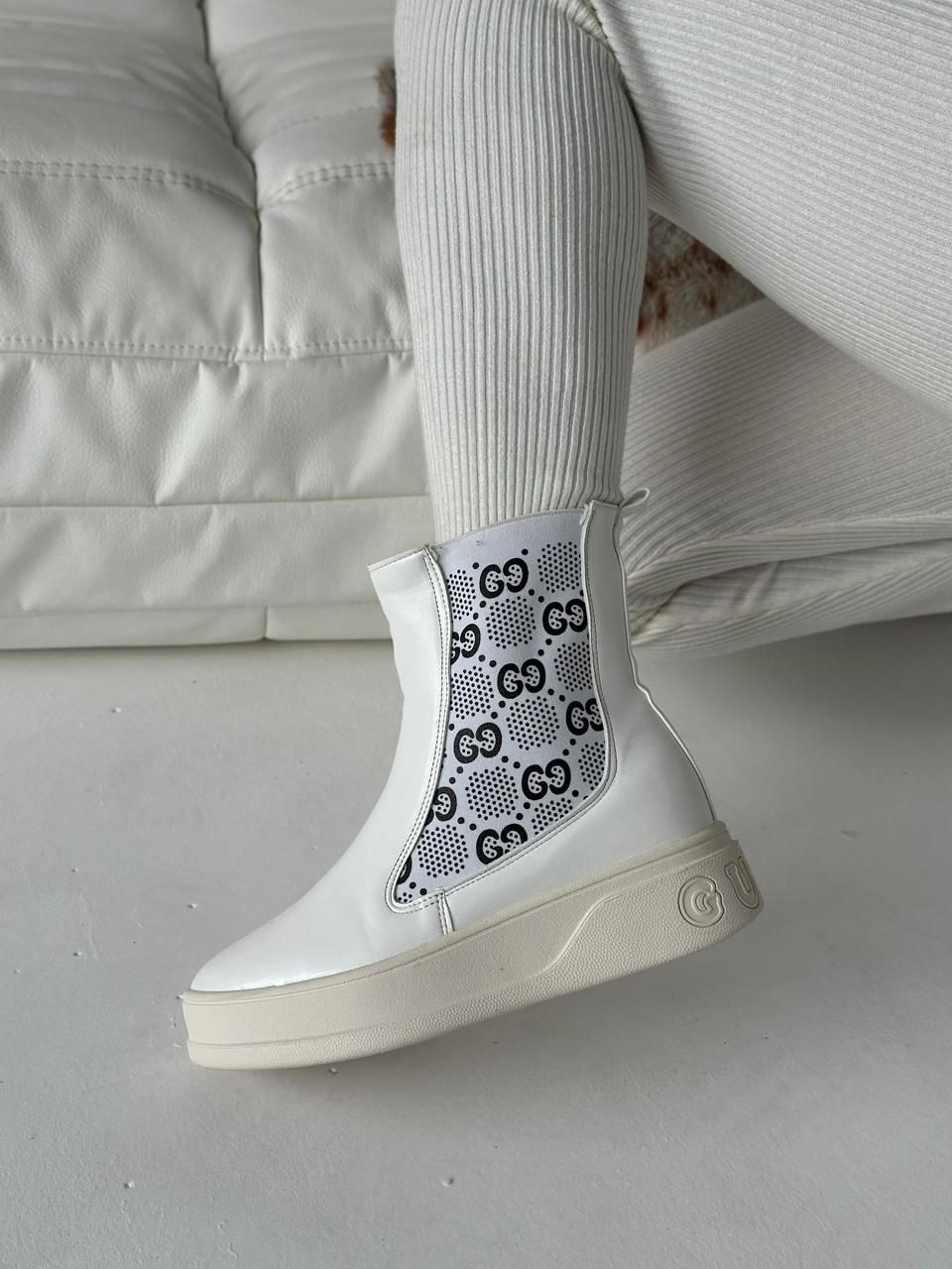 , женская,женские ботинки,белые ботинки,модные ботинки