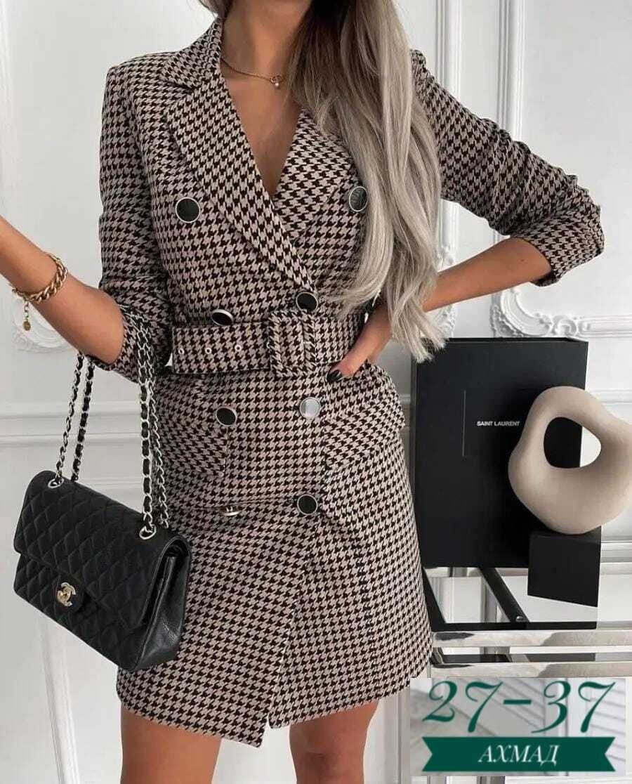 пиджак платье женский,платье пиджак,платье пиджак гусиная лапка,платье женская,платье в клетку