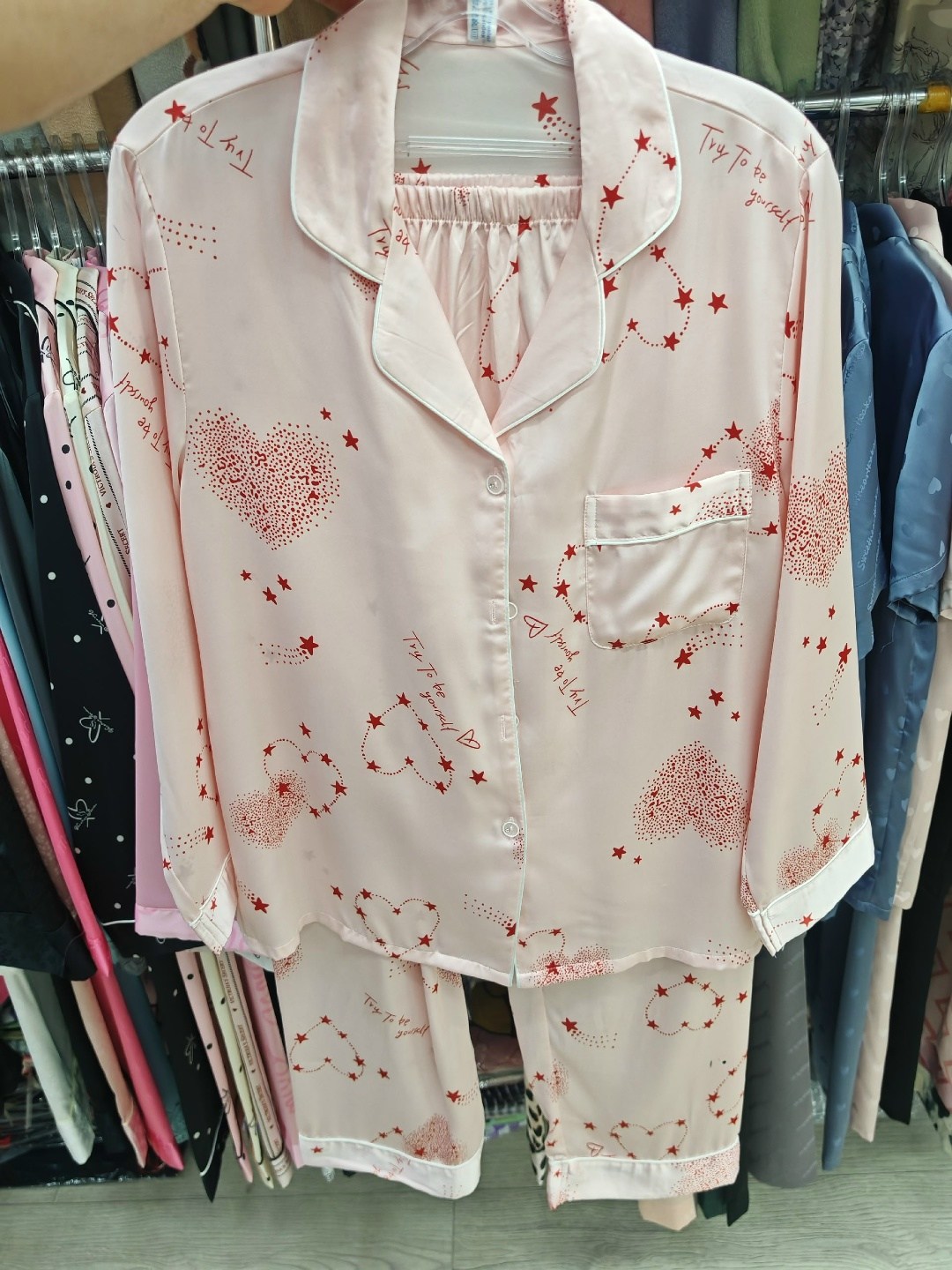 пижама из искусственного шелка,женская пижама с длинным рукавом и принтом,пижама домашняя пижамасс,женский пижамный комплект,пижама женская шелковая