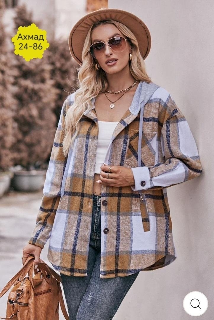 рубашка с капюшоном,рубашка в клетку с капюшоном,рубашка женская в клетку,клетчатая рубашка с капюшоном,рубашка в клетку с капюшоном мех оверсайз теплая