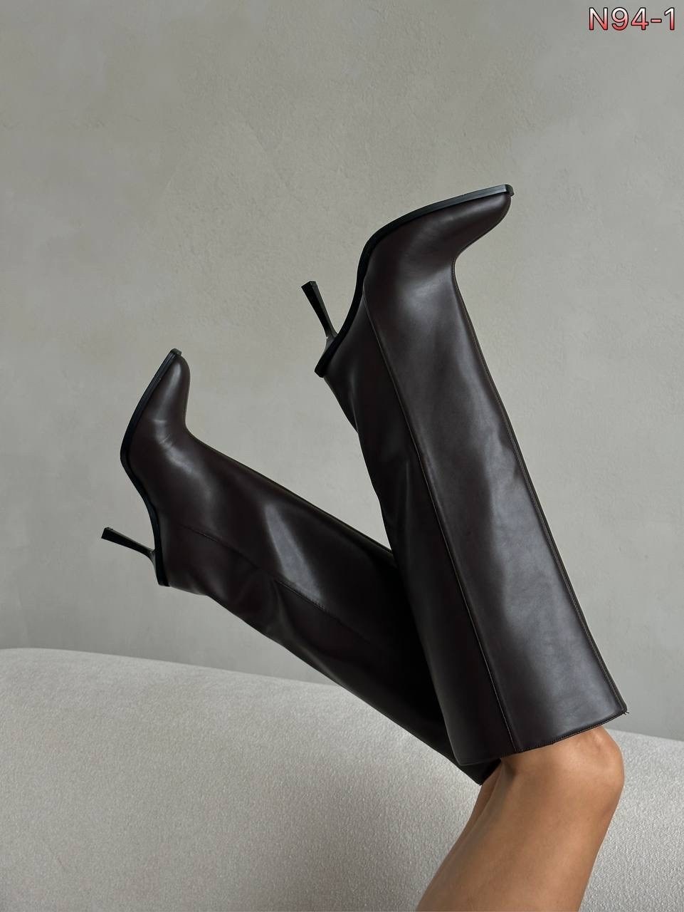 сапоги на каблуке,сапоги трубы на каблуке,коричневые сапоги трубы на шпильке paris bacio,женские сапоги,сапоги на шпильке