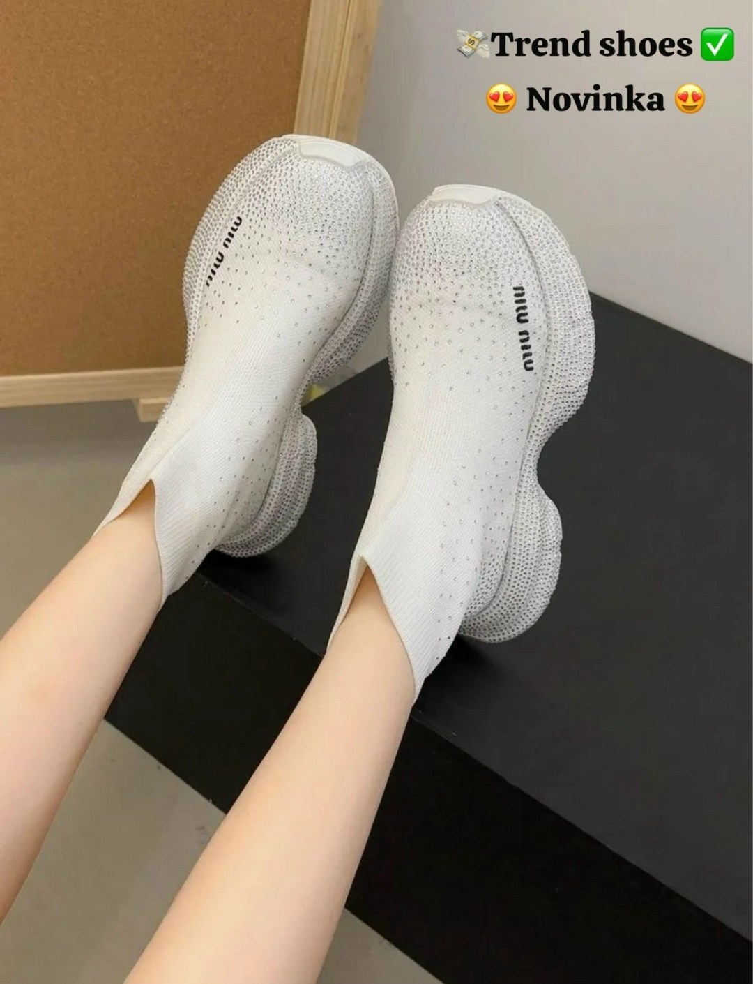 кроссовки-носки miu miu со стразами,кроссовки-носки со стразами elmirluxe цвет белый,кроссовки-носки со стразами balenciaga,кроссовки-носки со стразами elmiluxe 321567197, женская