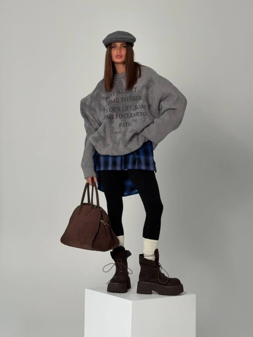 свитер оверсайз,серый свитшот,мода стиль,свитер