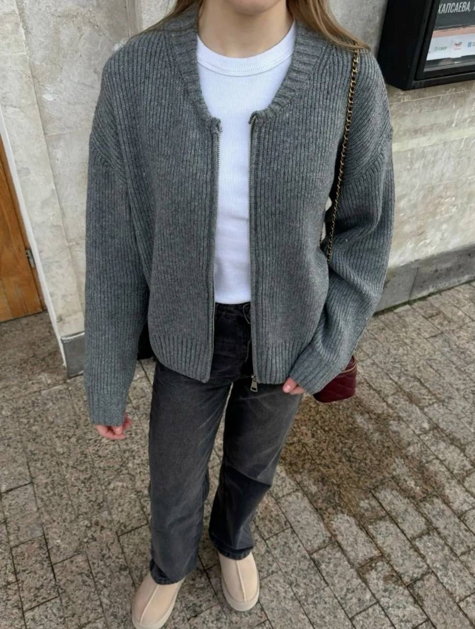 кардиган на молнии вязаный укороченный,женский трикотажный кардиган на молнии,вязаный кардиган на молнии,кардиган,повседневный однотонные вязаный кардиган на молнии