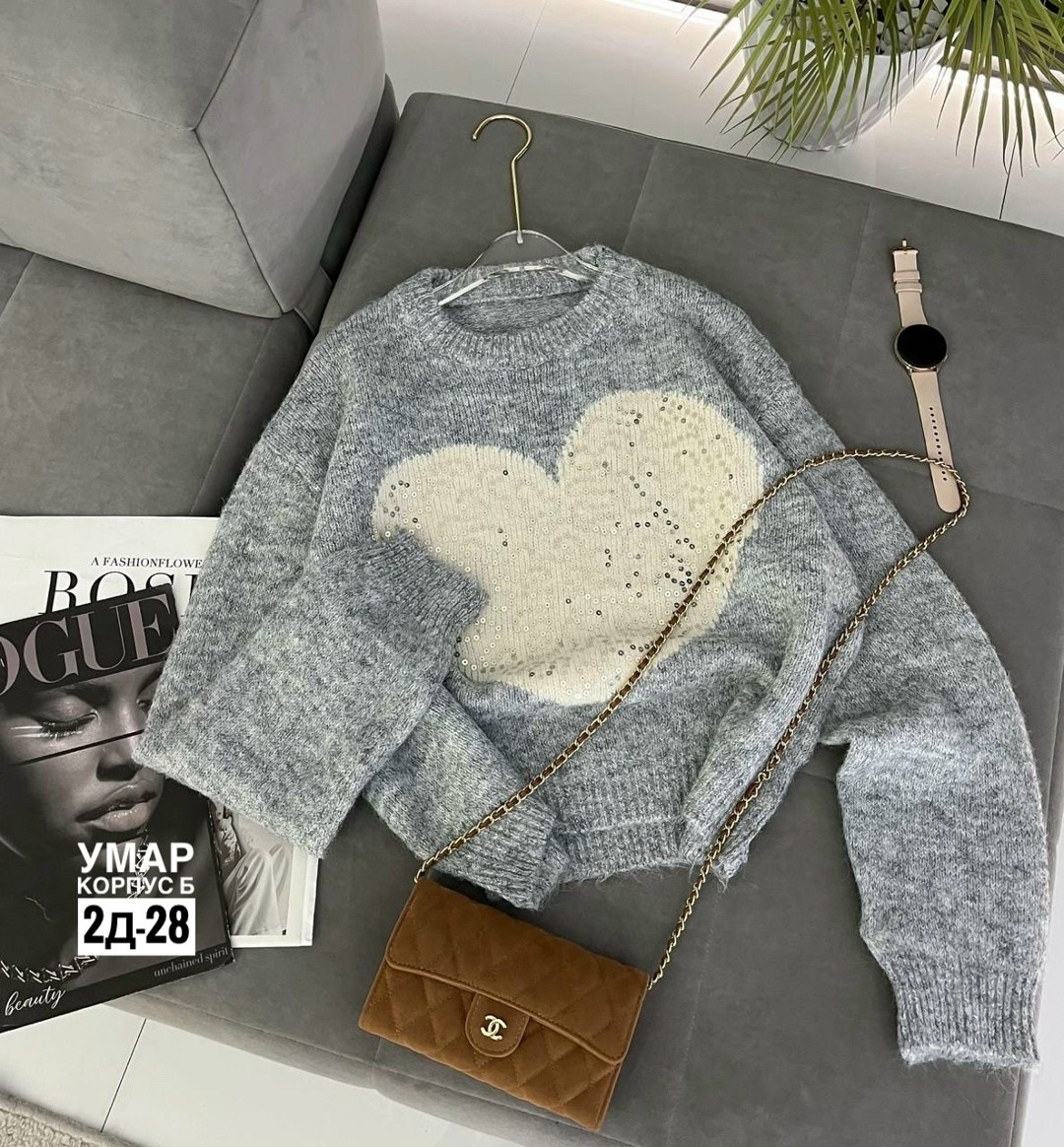 женская кофта,женский свитер,свитер вязаный оверсайз с притом 3d с сердцем кк fashion,свитер,кофта