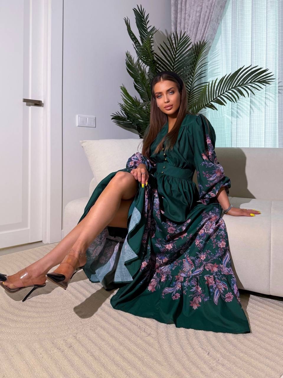 длинное платье,платье с длинными рукавами,длинное платье с цветочным принтом,стильное платье,платье женская