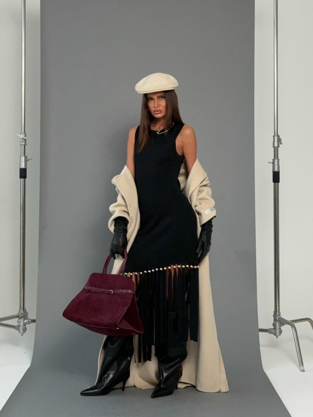 пальто с бахромой,модные образы,модные наряды,мода модная