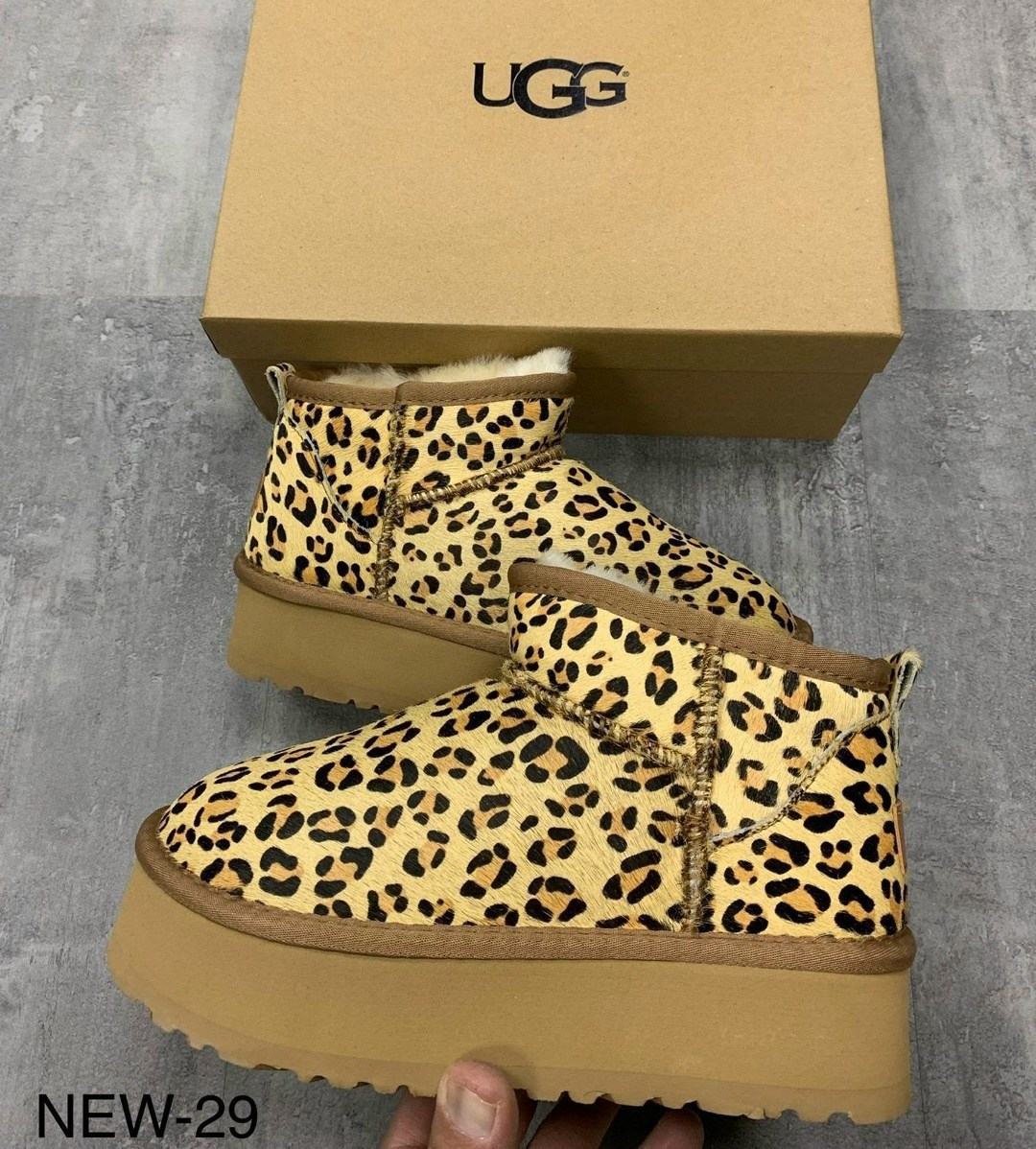 зимние угги на платформе yourbox цвет леопардовый коричневый,,зимние угги на платформе, женская,женские угги