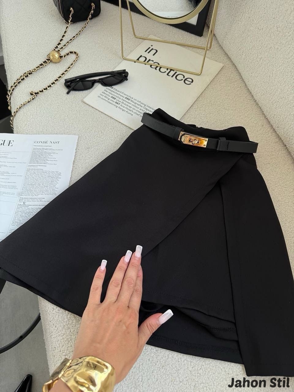 юбка с поясом,юбка шорты женские большиеи офис черные,шорты юбка,юбка с высокой талией,юбка стильная