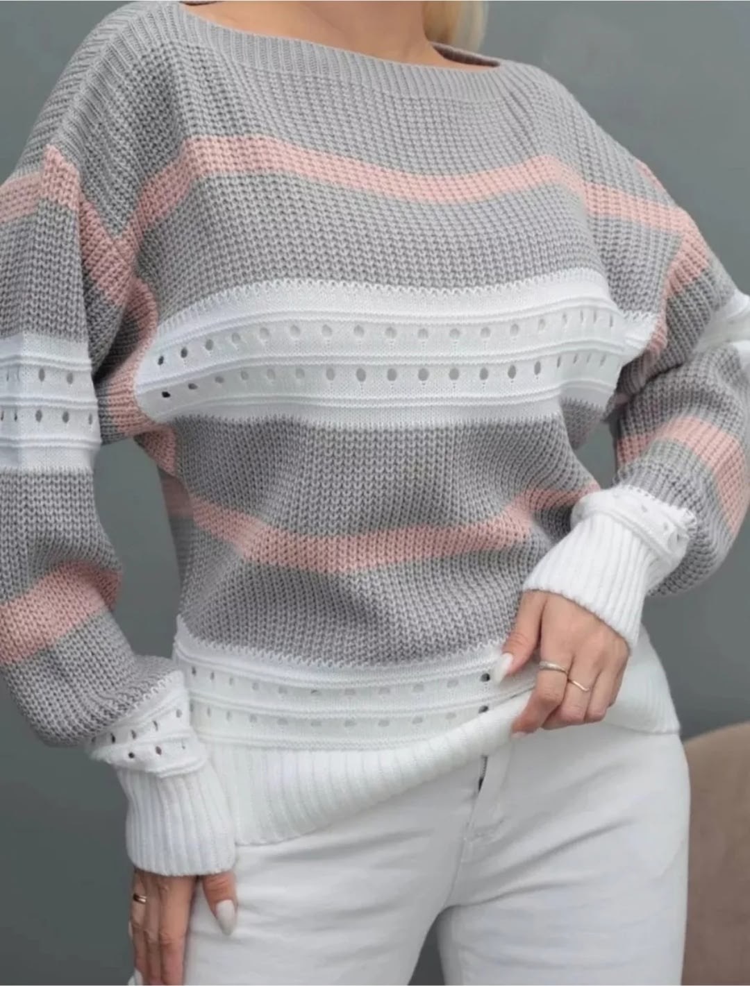 вязаный свитер,вязаная кофта,джемпер вязаный,вязаный джемпер в полоску,свитер женский вязаный