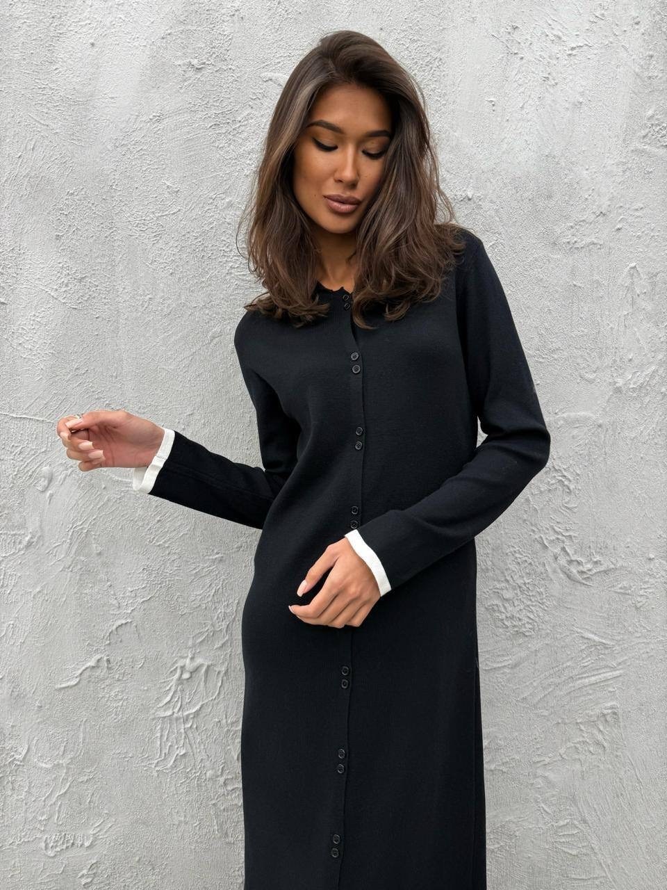 трикотажное платье,платье стильное,платье женское,черное трикотажное платье,черное платье женское