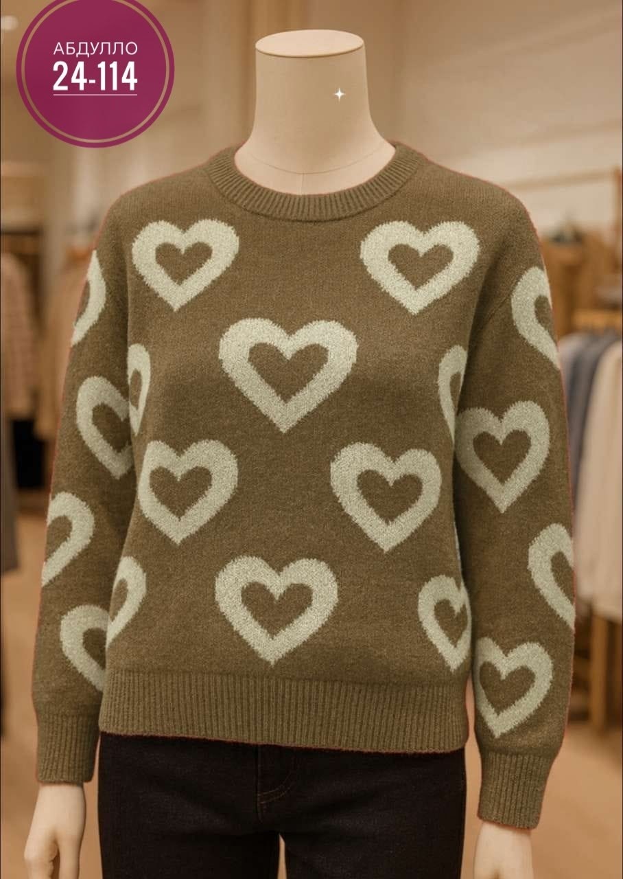 свитер женский,свитер,джемпер с сердечками,джемпера женские,модные свитера