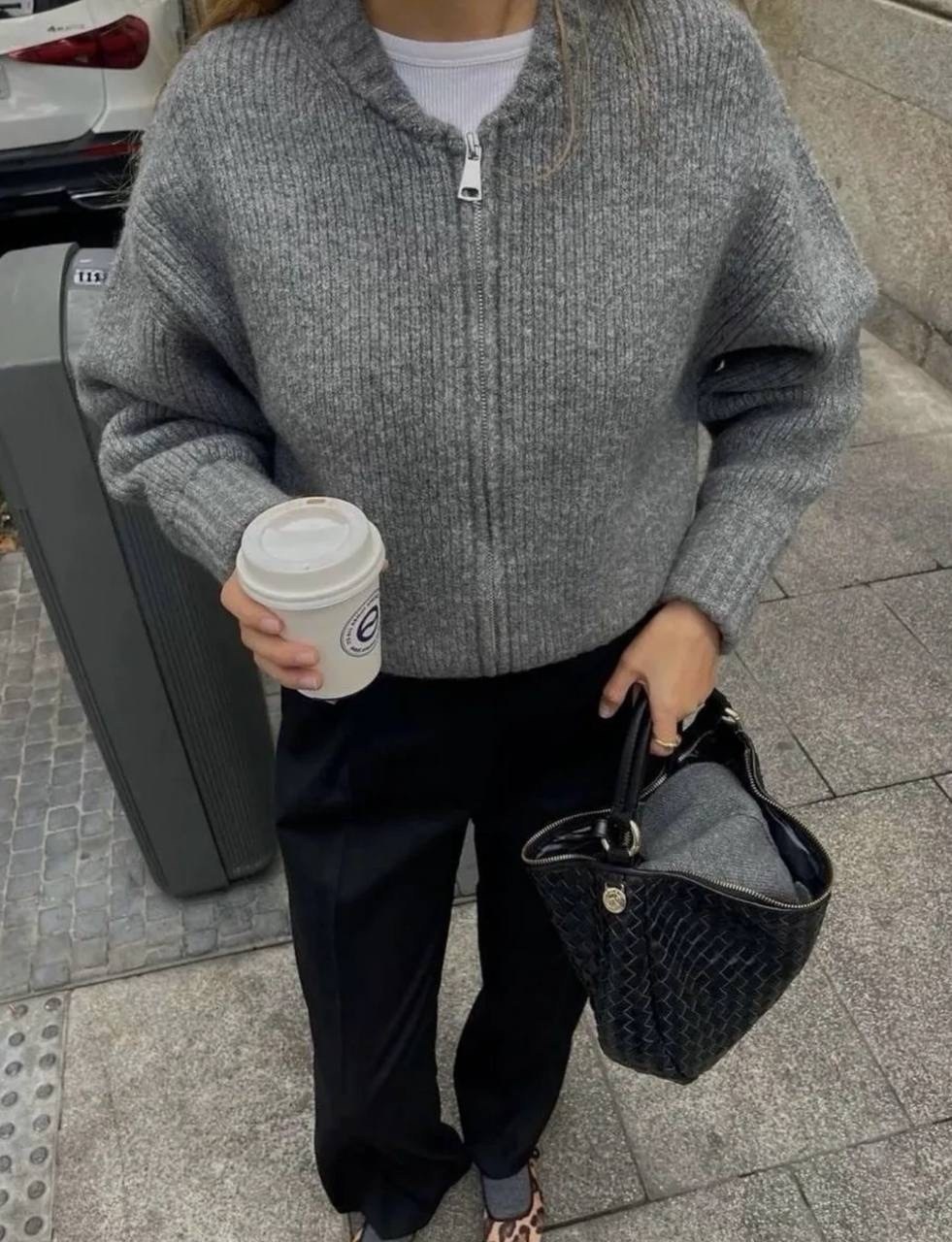 кардиган на молнии вязаный укороченный,женский трикотажный кардиган на молнии,вязаный кардиган на молнии,кардиган,повседневный однотонные вязаный кардиган на молнии