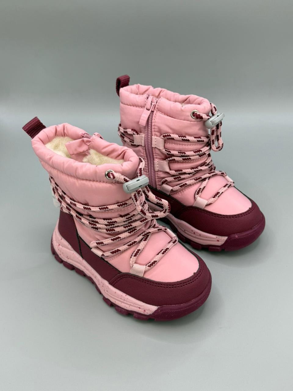 детская зимняя ,дутики зимние детские,зимние сапоги-дутики для девочки tombi розового цвета,зимние сапожки для девочки,детские дутики