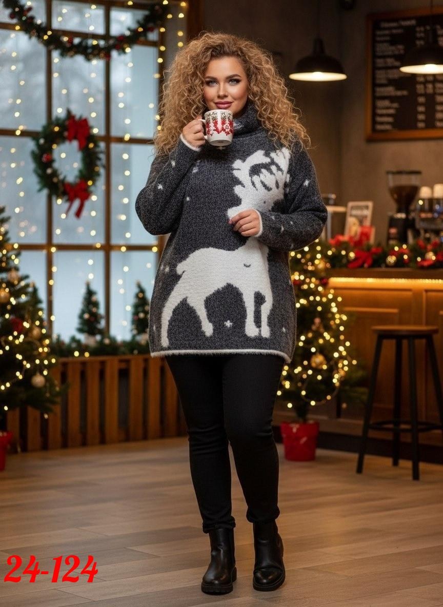 свитер женский,женский свитер новогодний,джемпер новогодний уютный свитер оверсайз benamud,свитер,свитер женский с новогодним принтом