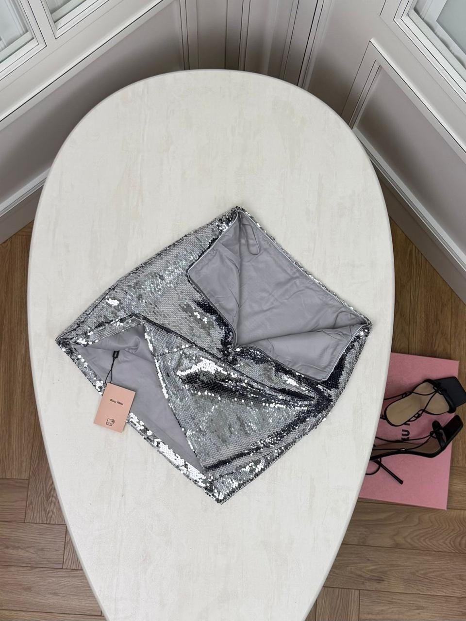 юбка с пайетками,серебряная юбка,юбка женская,юбка,юбка с пайетками серебро