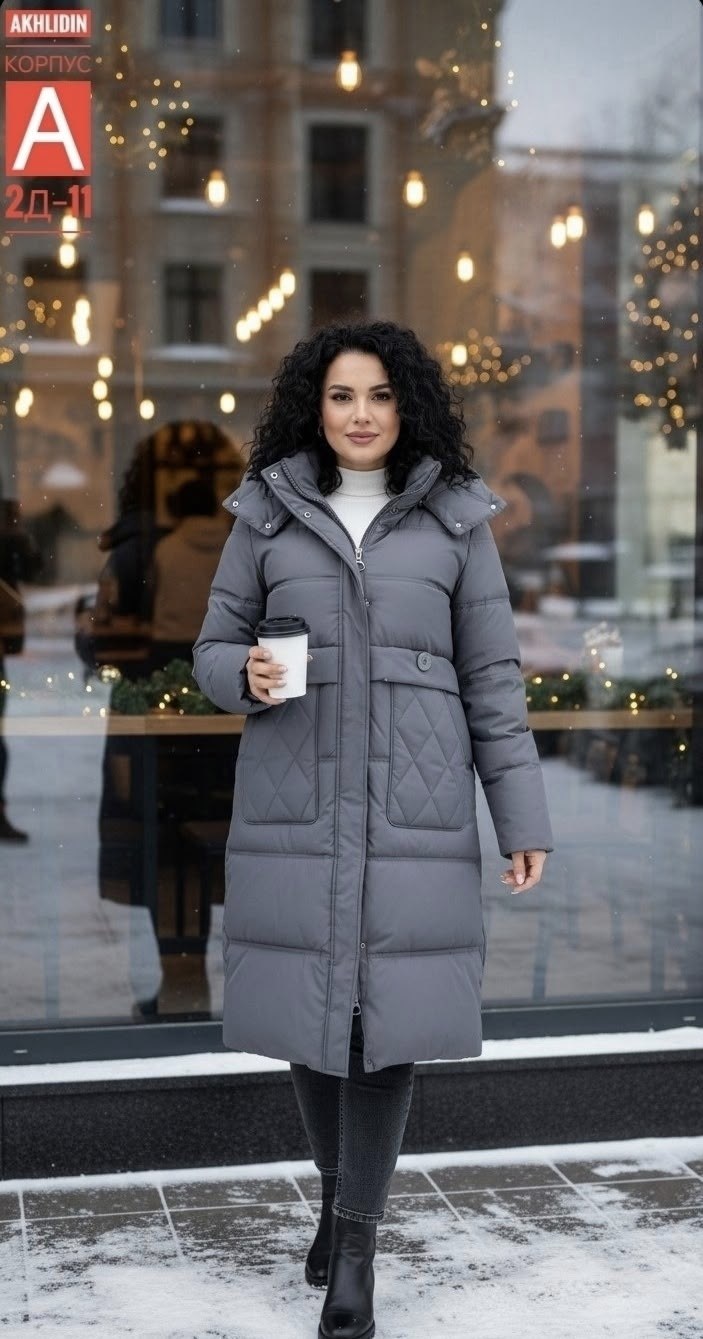 пуховик зимний длинный с капюшоном pro&ko,зимняя куртка,женский пуховик,женская зимняя куртка,куртка зима