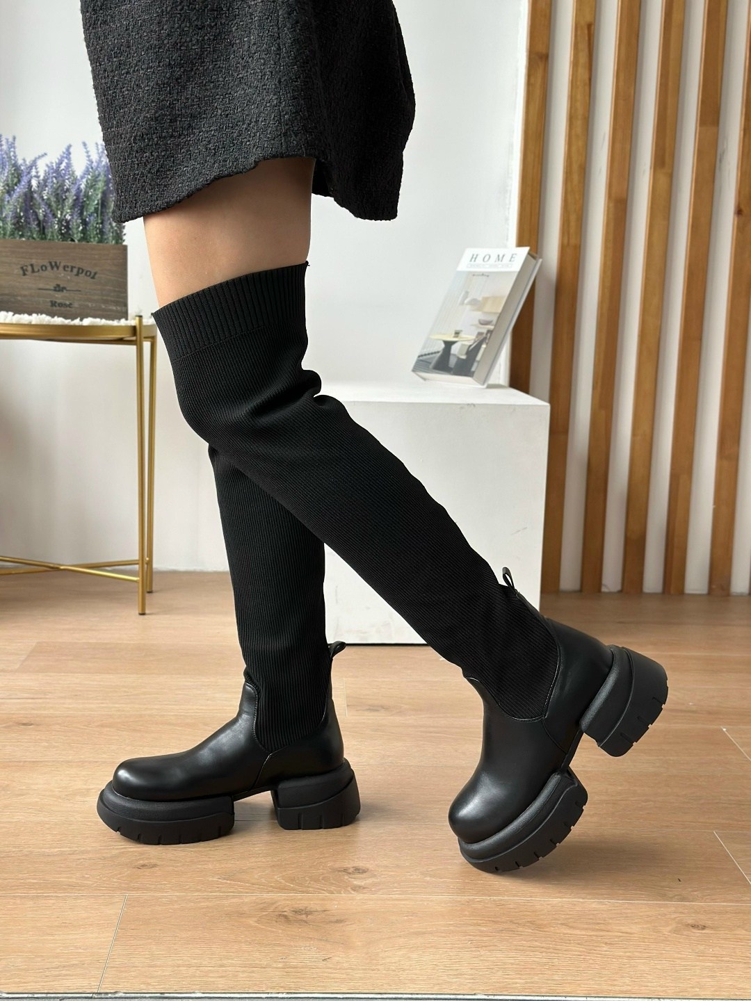 сапоги-ботфорты демисезонные на низком каблуке ciaociao store,сапоги-ботфорты демисезонные на низком каблуке ciaociao store цвет молочный,ботфорты женские,женские сапоги,демисезонные ботфорты