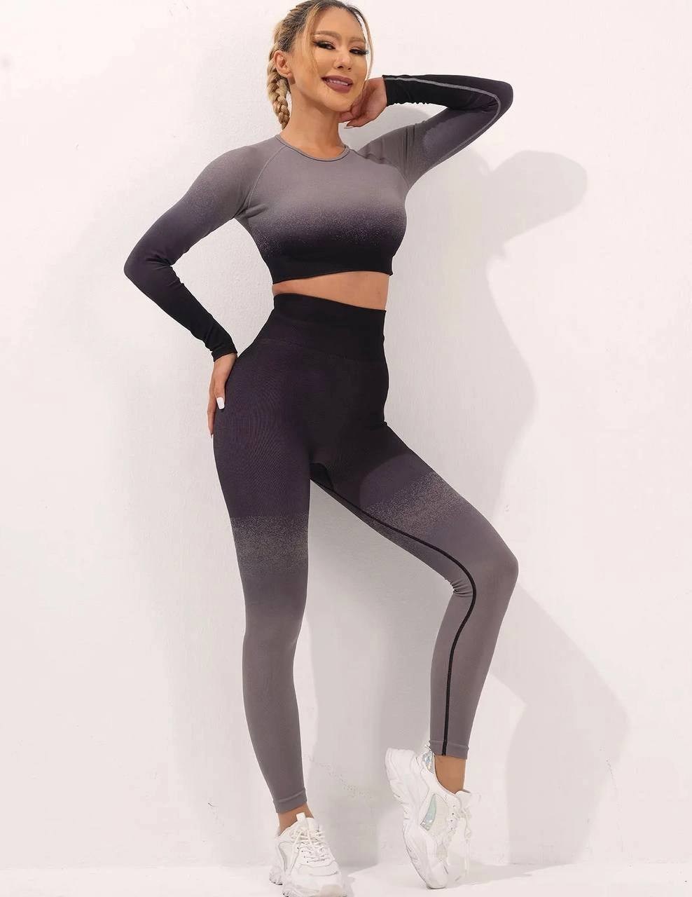 костюм для фитнеса омбре,костюм для фитнеса,костюм для тренировок,одежда для фитнеса,женский костюм для фитнеса
