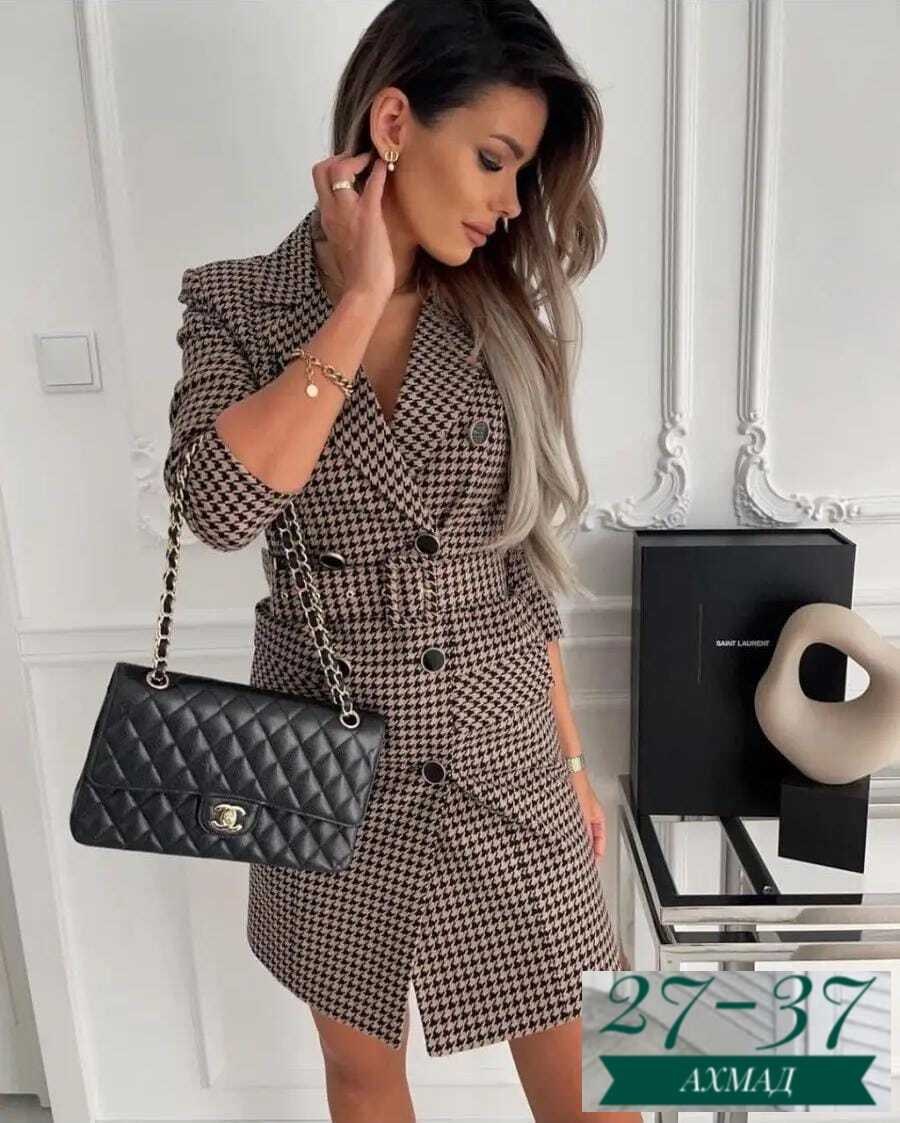 пиджак платье женский,платье пиджак,платье пиджак гусиная лапка,платье женская,платье в клетку