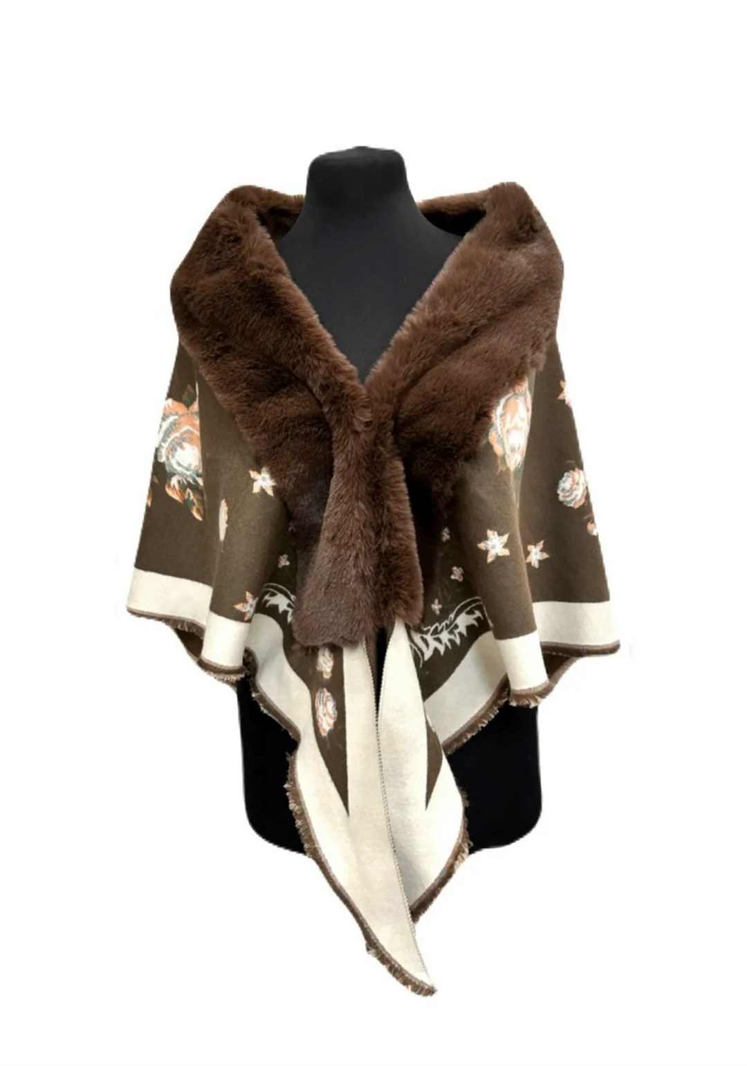 платок с мехом,павловопосадские платки,платки павлопосадские,народные накидки,женская накидка