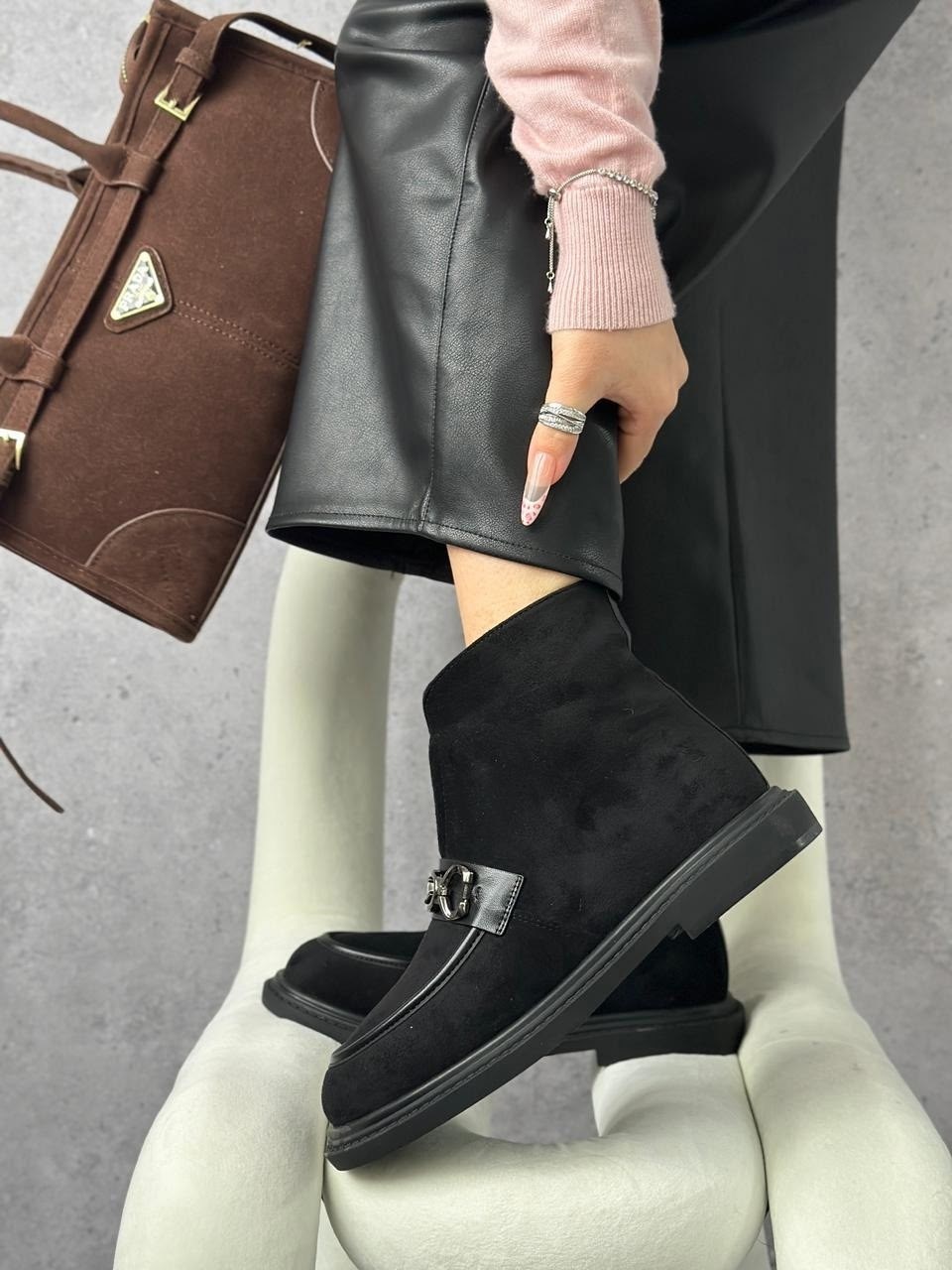 ,ботинки женские,замшевые ботинки,женская ,женские замшевые ботинки miu miu premium black