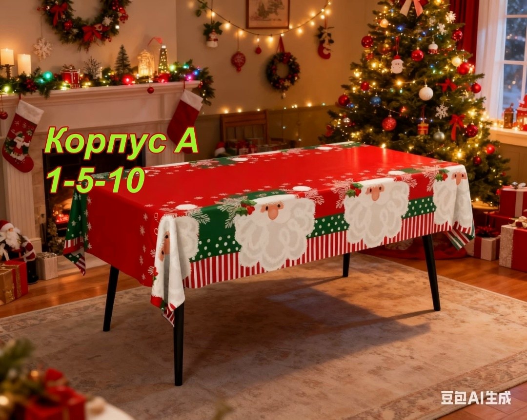 рождественская пластиковая скатерть,скатерть новогодняя,скатерть новогодняя на стол,скатерти для стола,скатерть праздничная