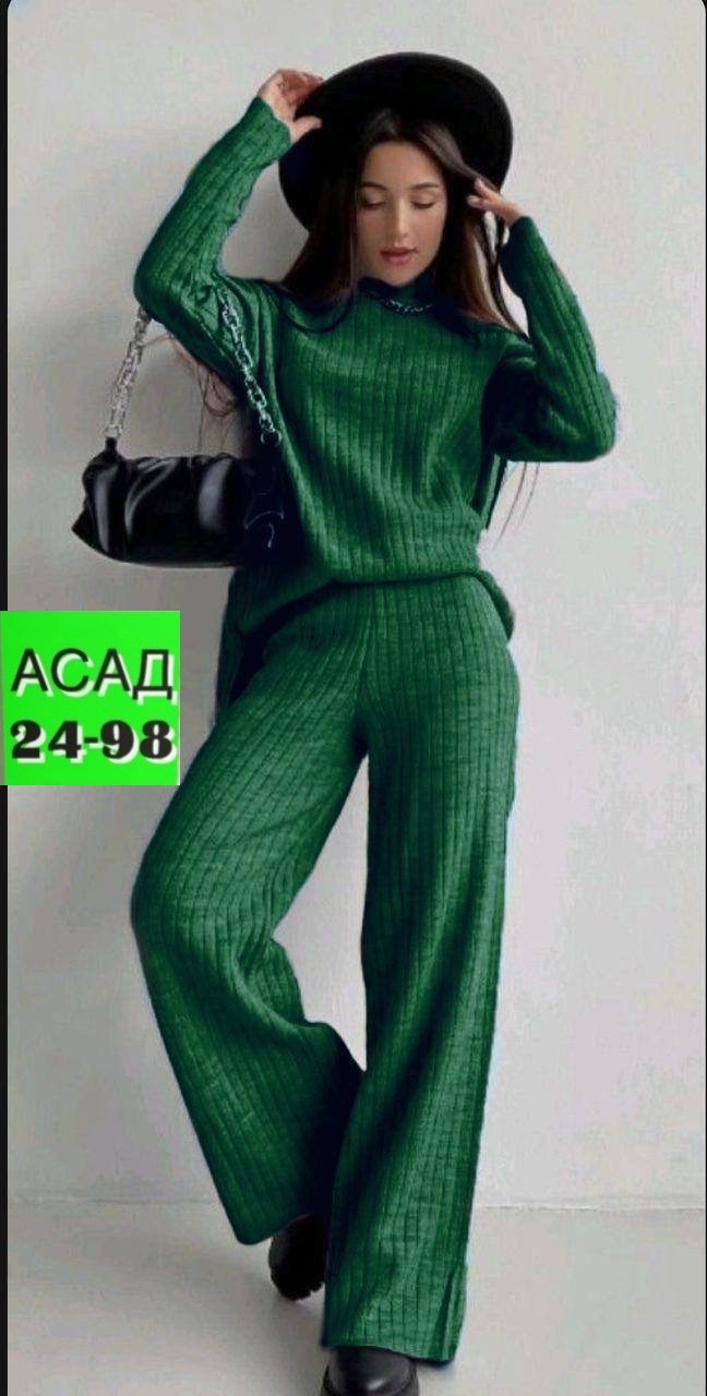 костюм женский кофта и штаны one size 42-48 арт. 1392336,трикотажный костюм,костюм женский,костюм вязаный трикотажный теплый с брюками eva coosh,костюм двойка кашемир