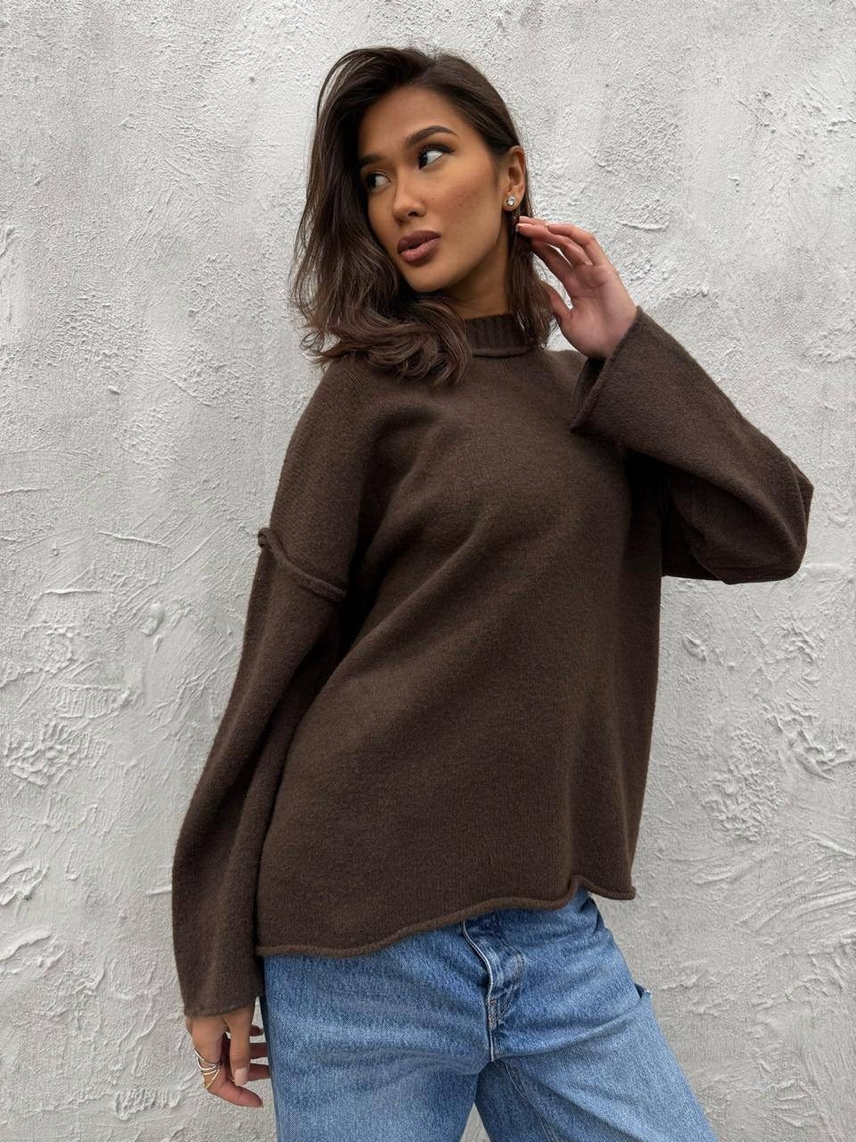 вязаный свитер оверсайз джемпер теплый,женская кофта,свитер,черный свитер оверсайз,свитера вязаные