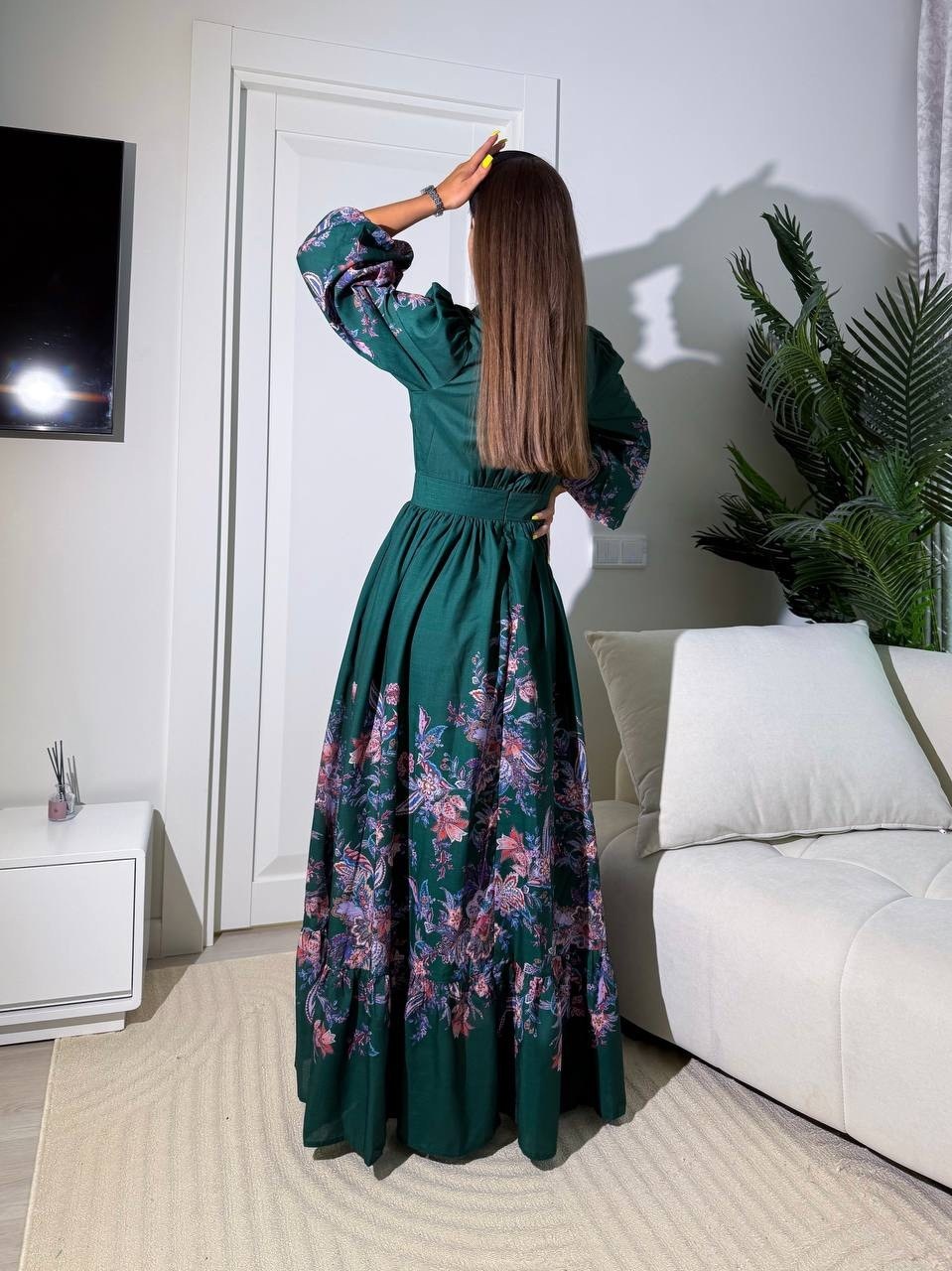длинное платье,платье с длинными рукавами,длинное платье с цветочным принтом,стильное платье,платье женская