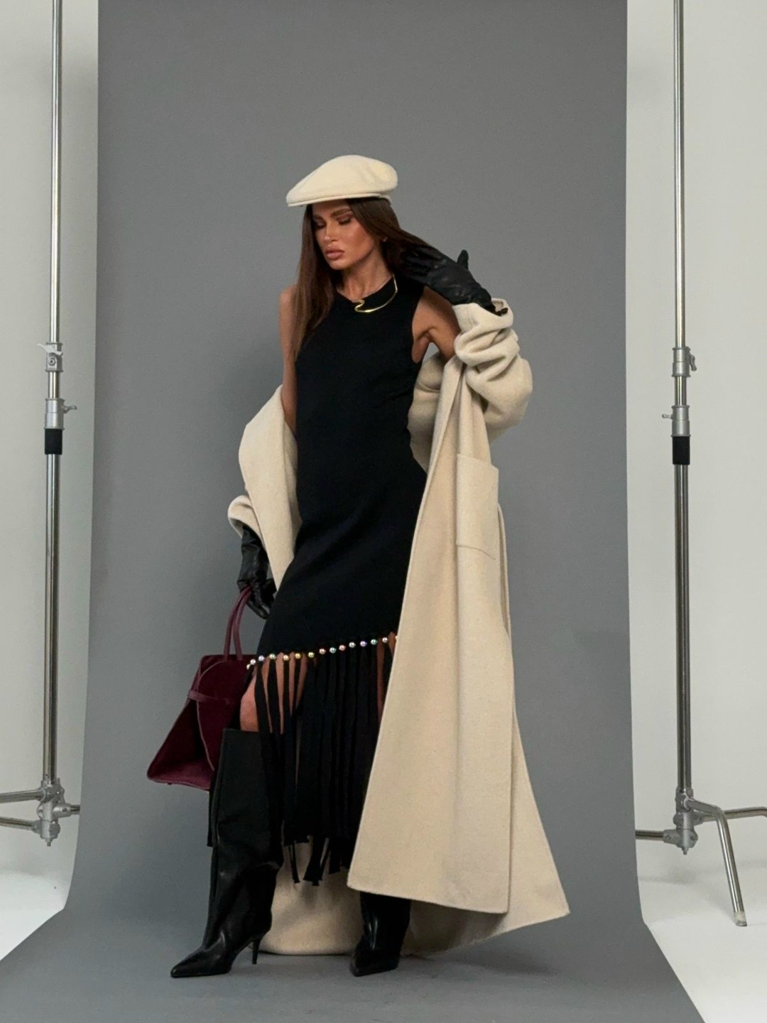 пальто с бахромой,модные образы,модные наряды,мода модная