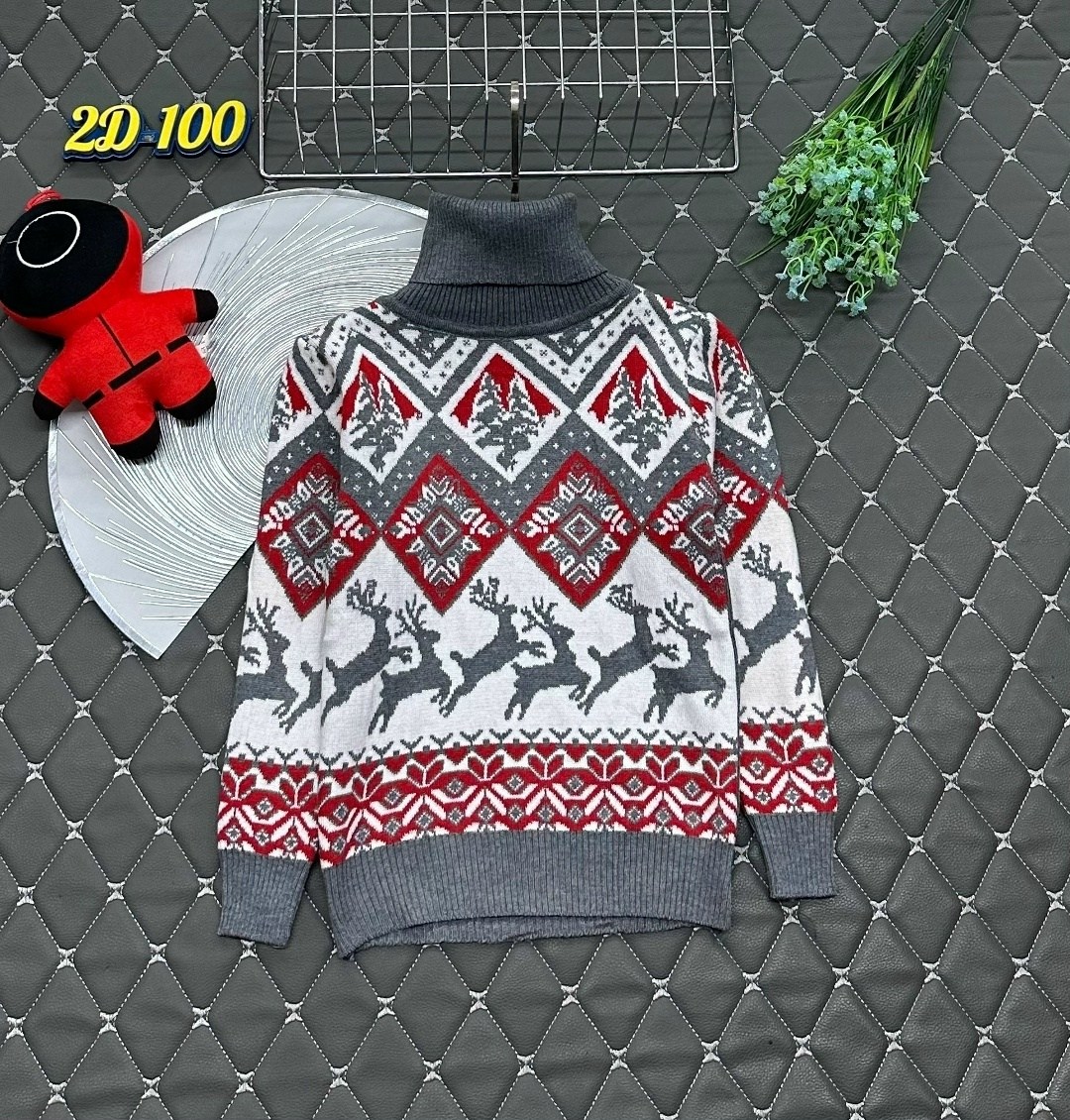 детский свитер с оленями и домиками для мальчиков pulltonic,детский свитер с оленями,свитера с оленями,свитер детский,свитер джемпер