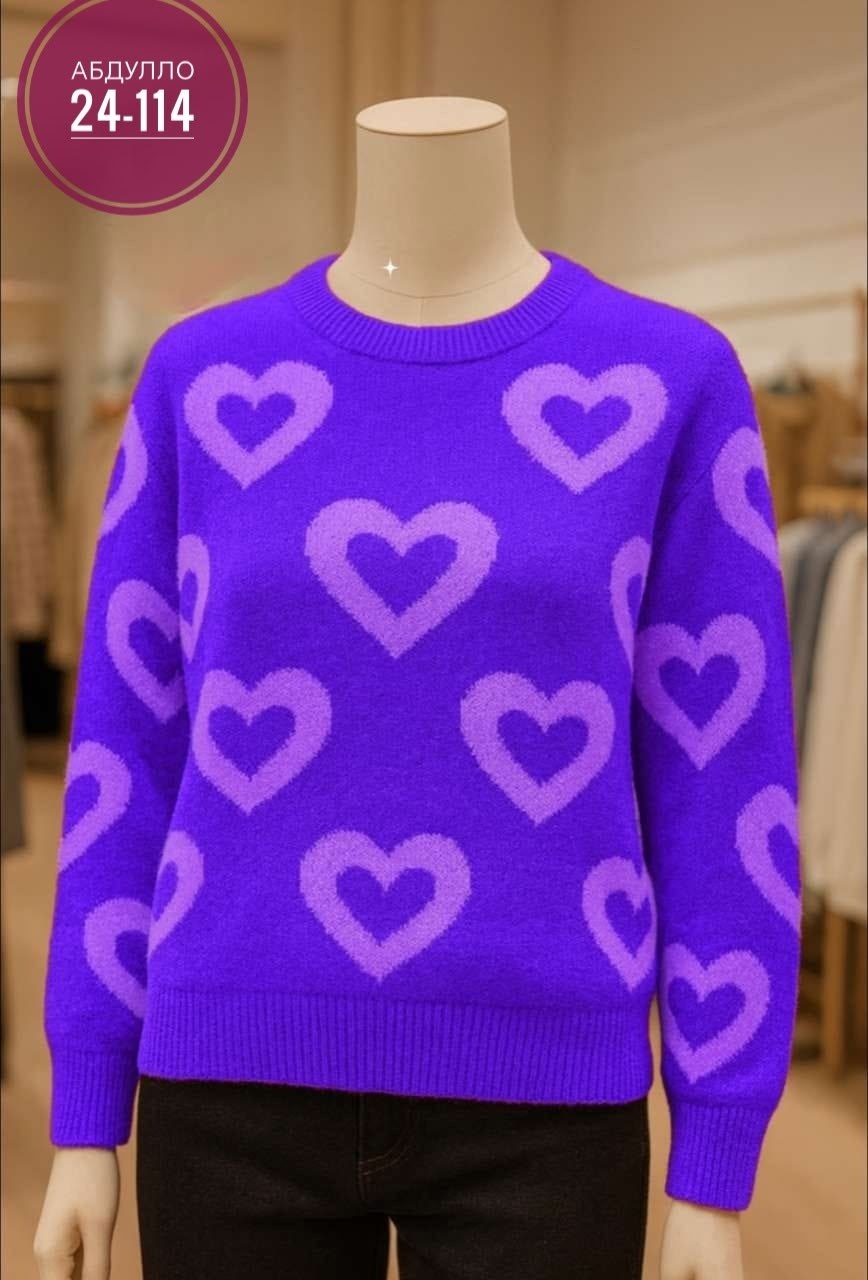 свитер женский,свитер,джемпер с сердечками,джемпера женские,модные свитера