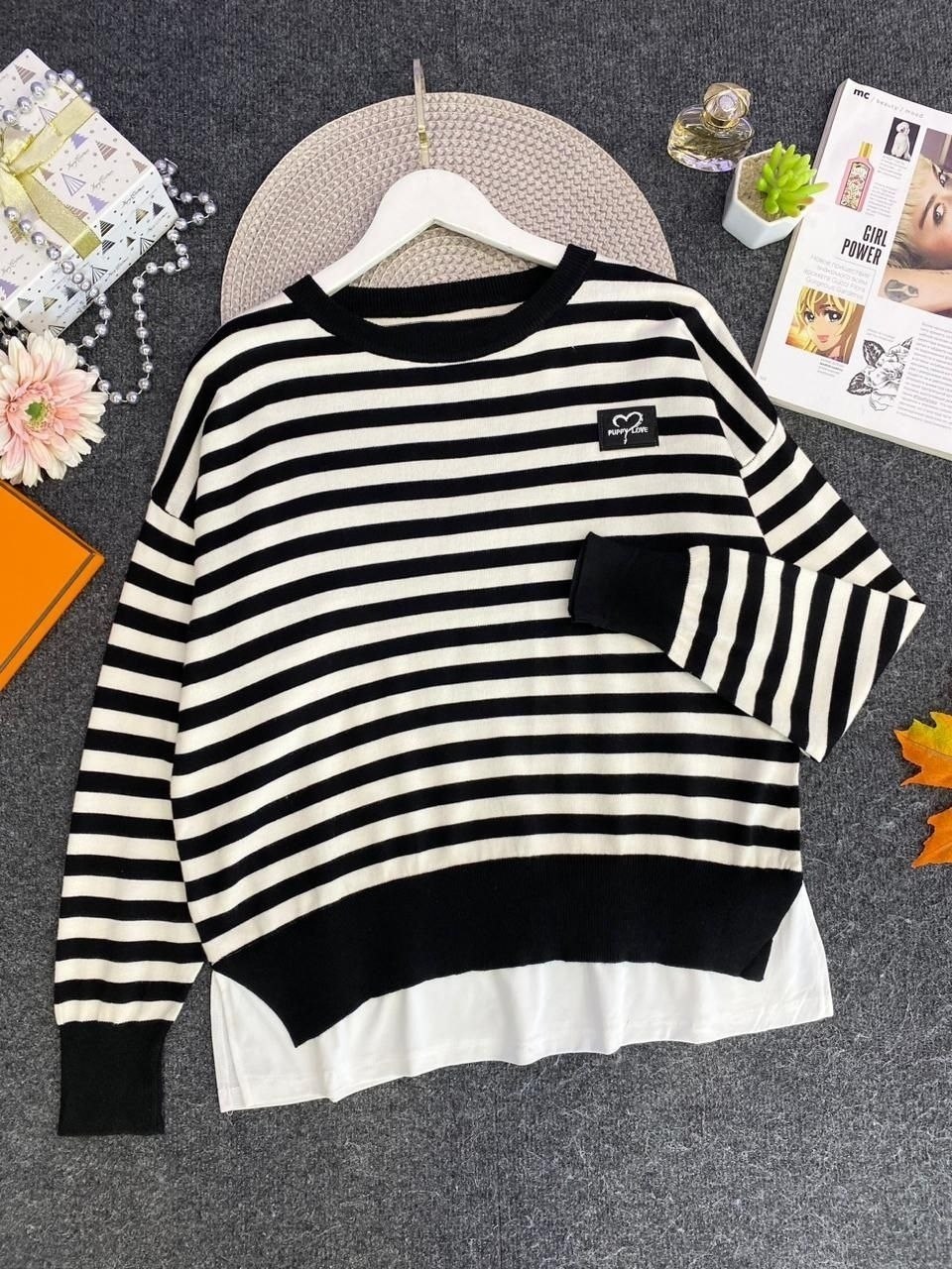 трикотажный джемпер в полоску,кофта женская,джемпер в полоску,кофта свитер женский,стильный джемпер