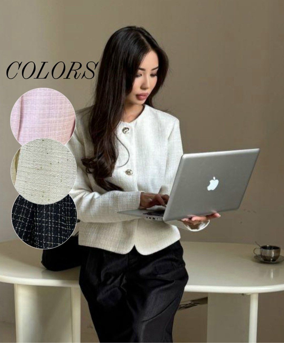 жакет молочный твидовый moe more,жакет,элегантный жакет,твидовый жакет,пиджак твидовый