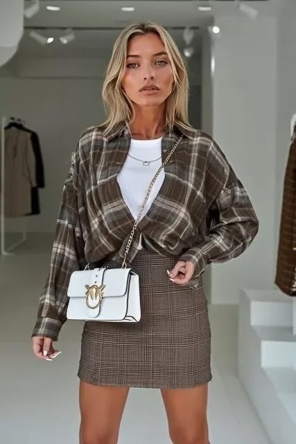 костюм юбка с рубашкой,костюм двойка с юбкой и рубашкой в клетку btf brand,рубашка с юбкой,женская рубашка в клетку,костюм в клетку