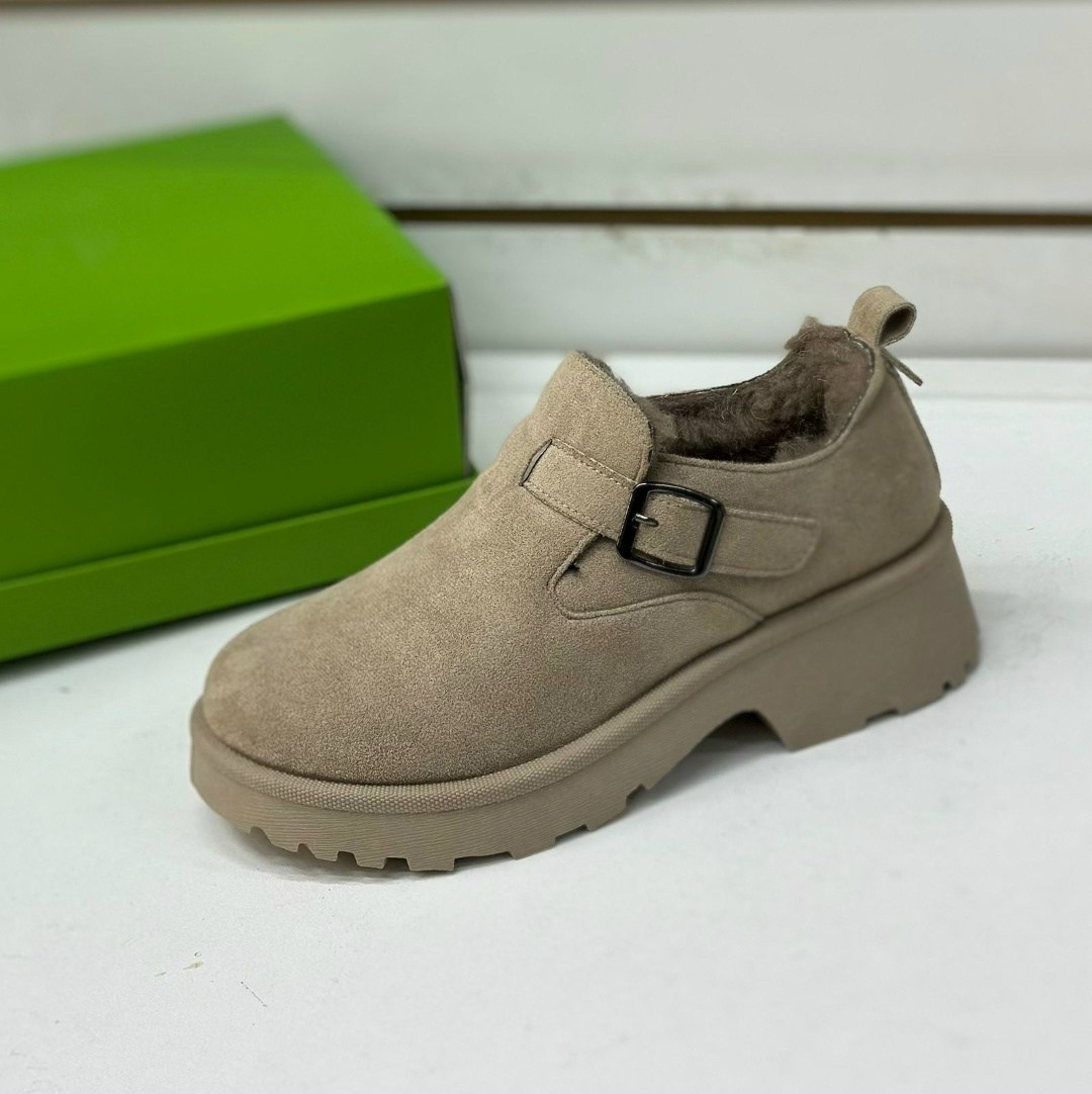 , женская,ботинки замш,мокасины замша,меховые замшевые туфли на плоской подошве на платформе