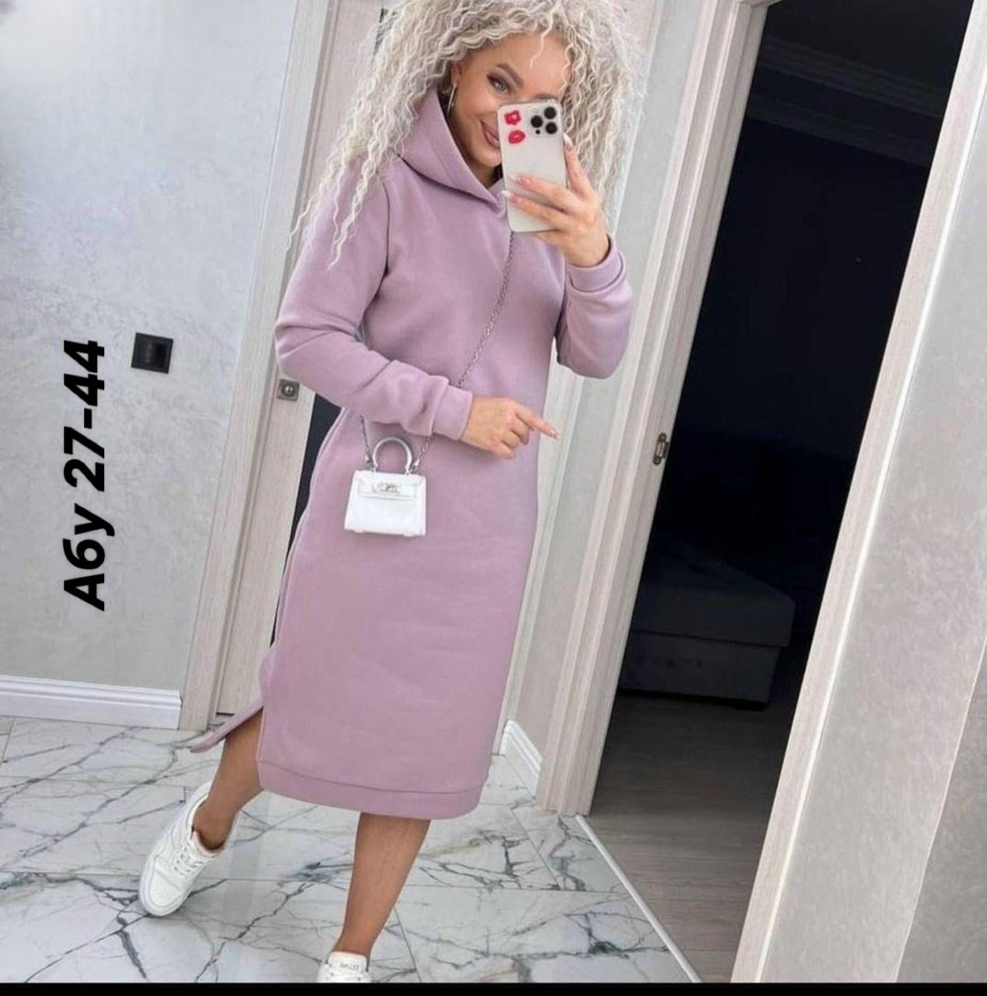 теплое платье с капюшоном,платье-худи,платье с капюшоном,спортивное платье с капюшоном,платье женская