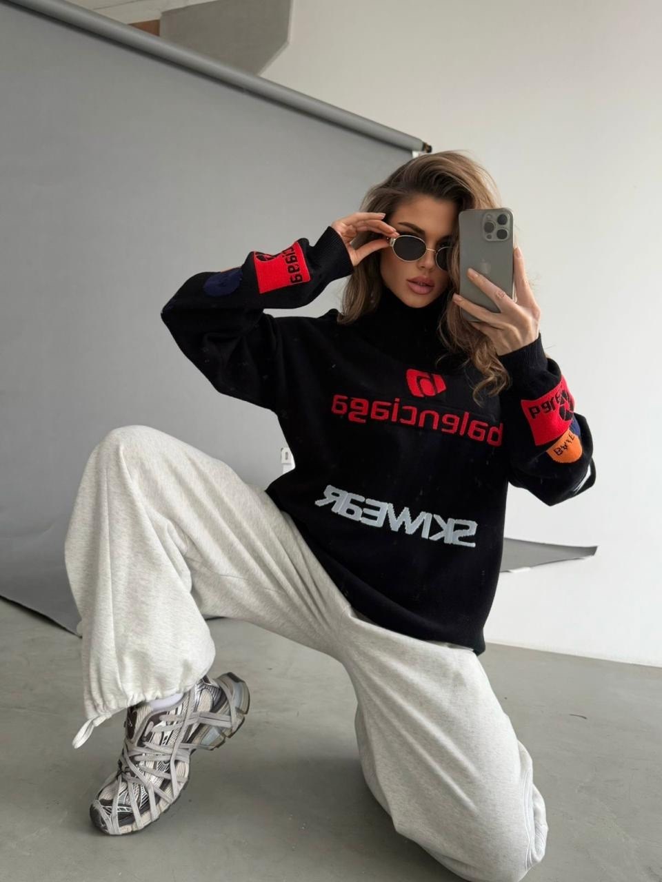 свитшот с начесом оверсайз базовый кофта only she,свитшот женский,серый свитшот,свитшот с начесом оверсайз базовый кофта only she 264821939,свитшот