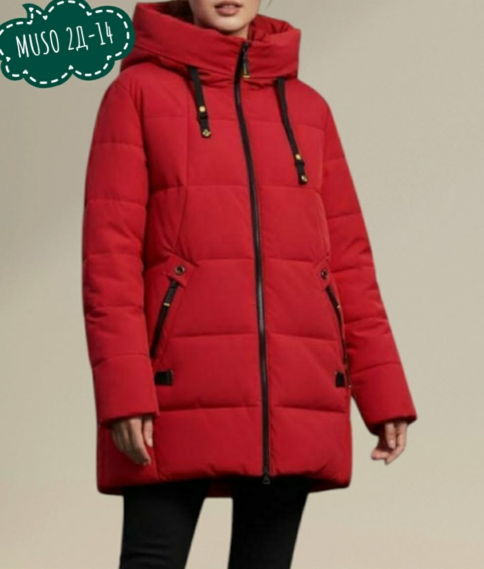 женская зимняя куртка,пуховик женский,куртка женская,каляев красный пуховик,зимняя куртка