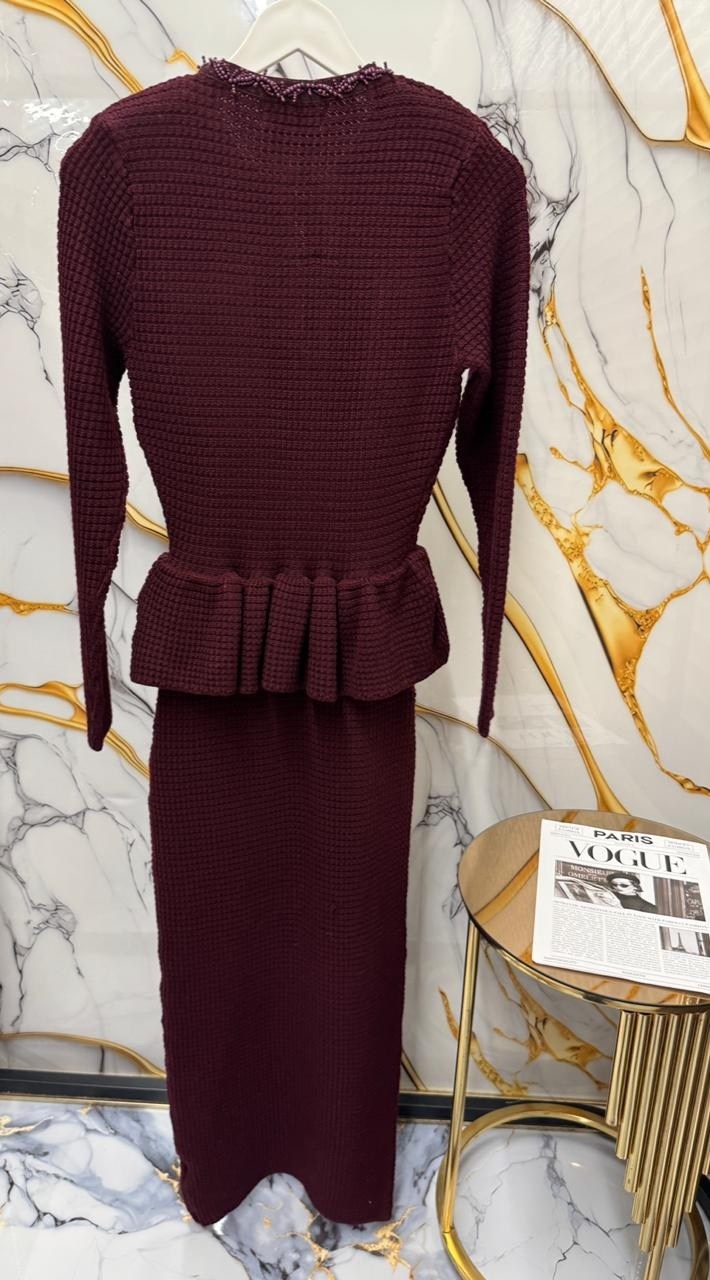 костюм трикотажный с юбкой макси emberens,трикотажный костюм с юбкой,вязаные костюмы,вязаный костюм с юбкой,женские костюмы с юбкой