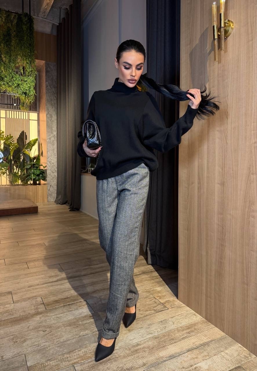 демисезонные брюки,джемпер женский,брюки женские,серые брюки,джемпер