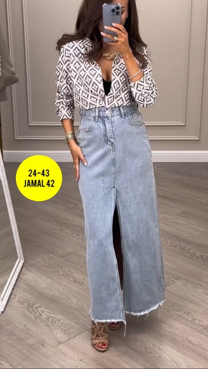 юбка джинсовая миди с разрезам,юбка стильная,длинная джинсовая юбка,юбка джинс,юбка джинсовая