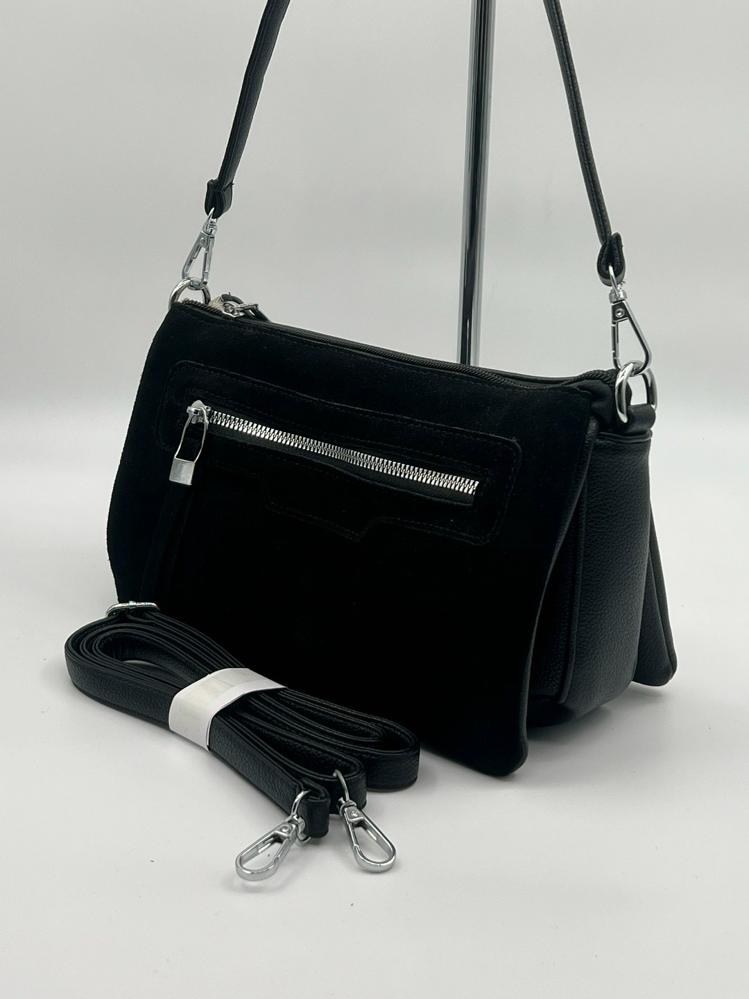 сумка женская,сумка замшевая,женская замшевая сумка,сумка v.fabbiano черная vf571926/224480,сумка женская замшевая черная