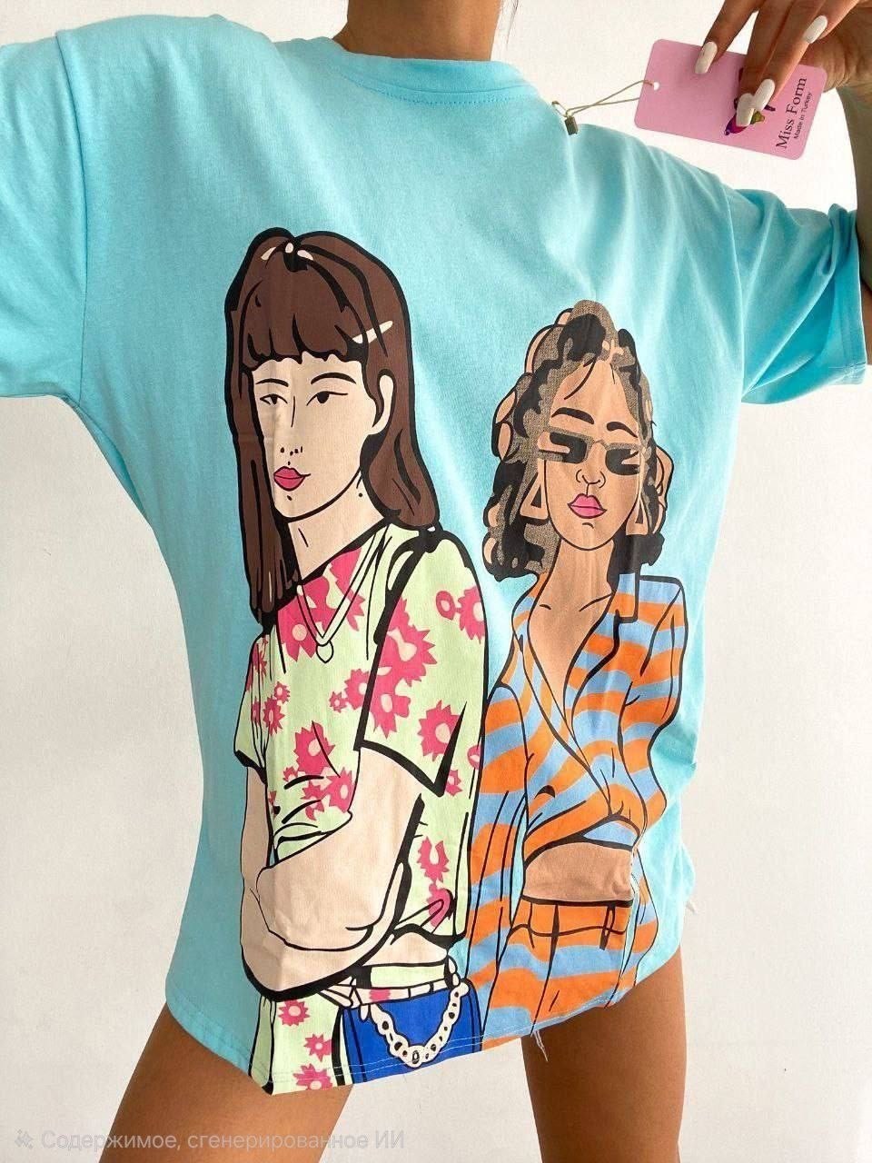 женская хлопковая футболка,футболка оверсайз с принтом,футболка стиль,футболки модные