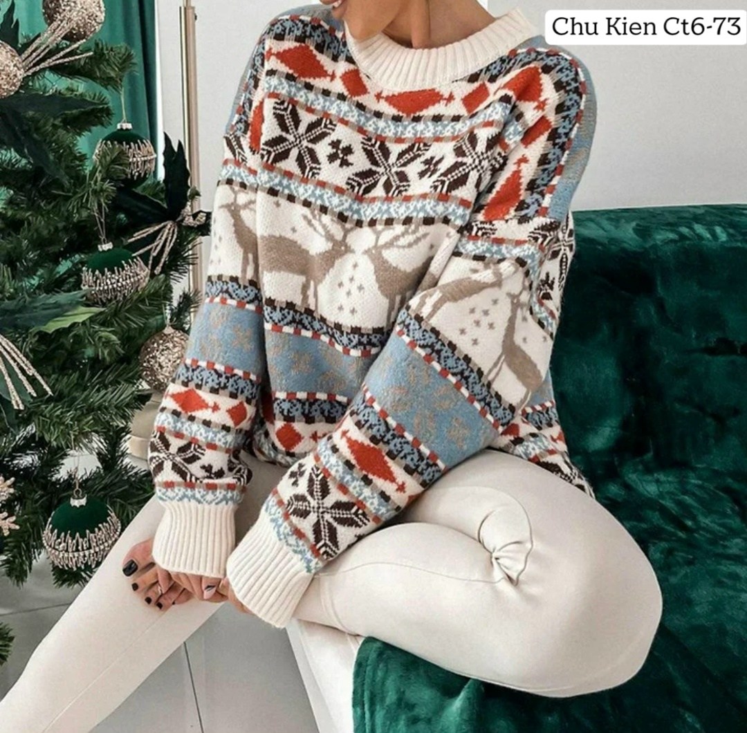 рождественские свитера,женский рождественский свитер с принтом по всей поверхности,женский рождественский свитер с принтом по всей поверхности зима 2025,свитер новогодний,женский новогодний свитер