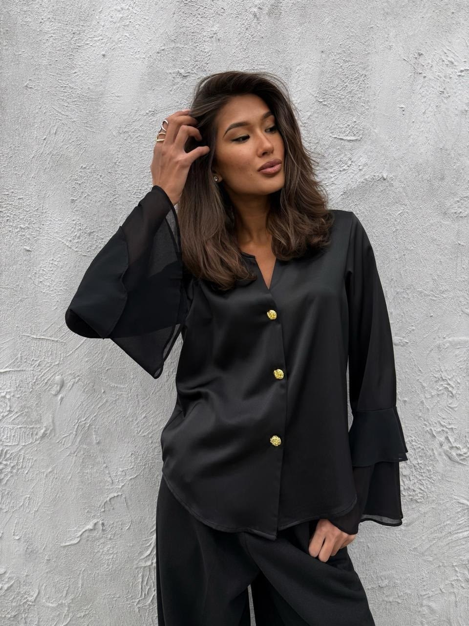 элегантная блузка,блуза,блузка легкая,блузка женская,блузка с объемным рукавом