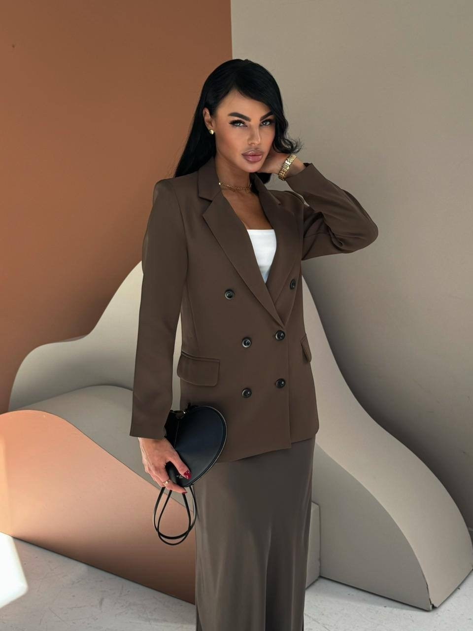 костюмы брючные,жакет двубортный "шоколад",жакет,брючный костюм женский деловой,пиджак