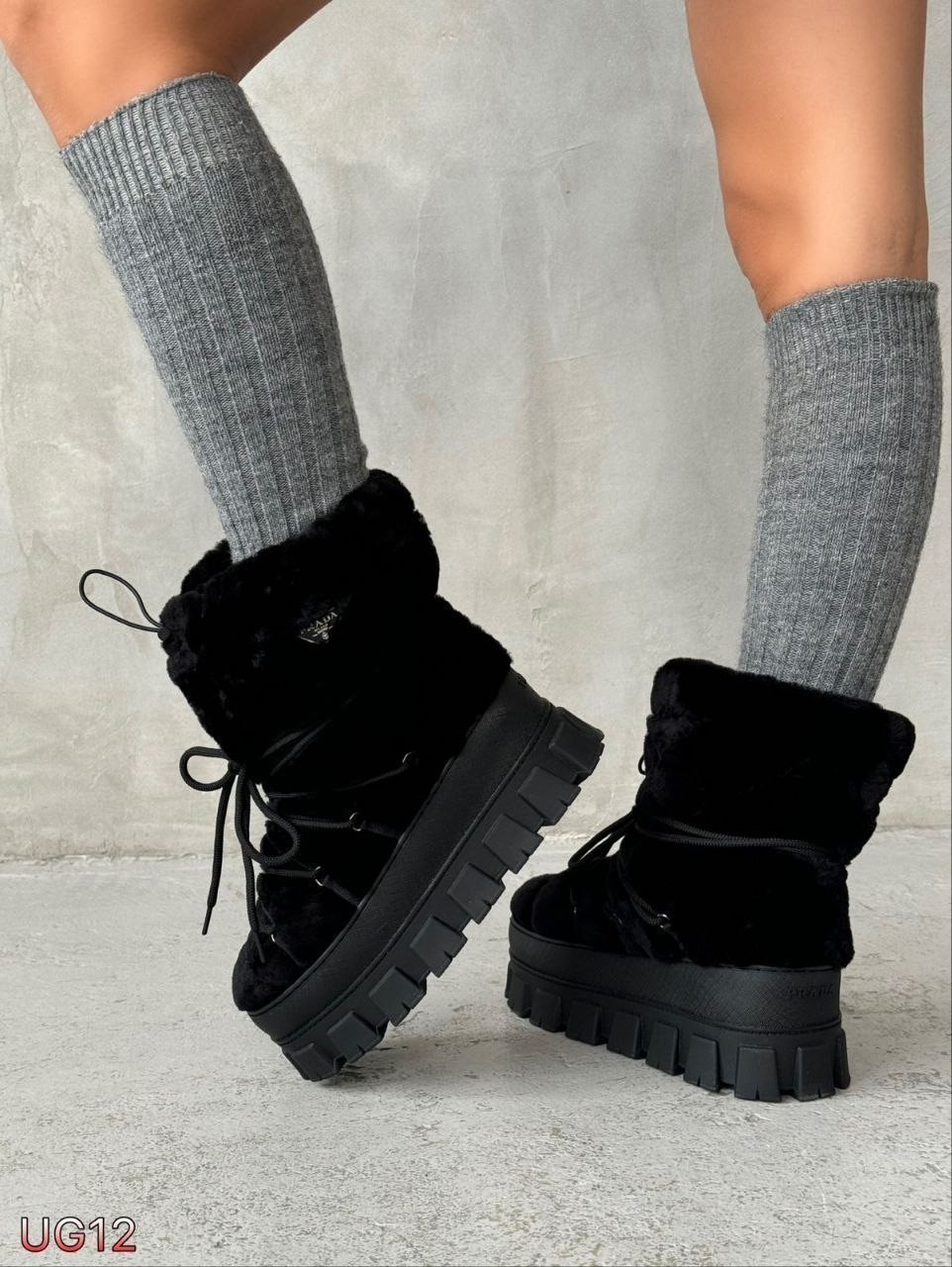 ,зимние угги на платформе,женские угги,угги женские экозамша шерсть черный,дутики